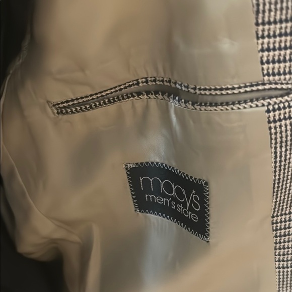 Men’s Club Room 100 % Silk Gingham Classic Blazer Size 44L Jacket! - Picture 11 of 15